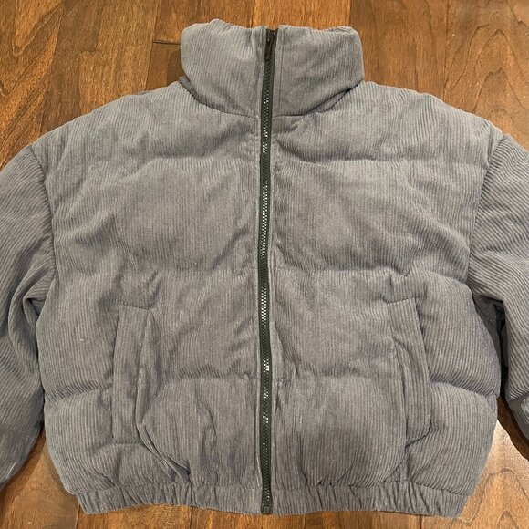 CIDER Cropped Corduroy Puffer Jacker - Picture 1 of 6